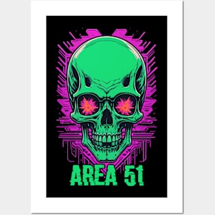 Area 51 Skull Posters and Art